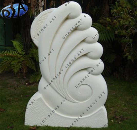 Outdoor White Marble Garden Stone Art