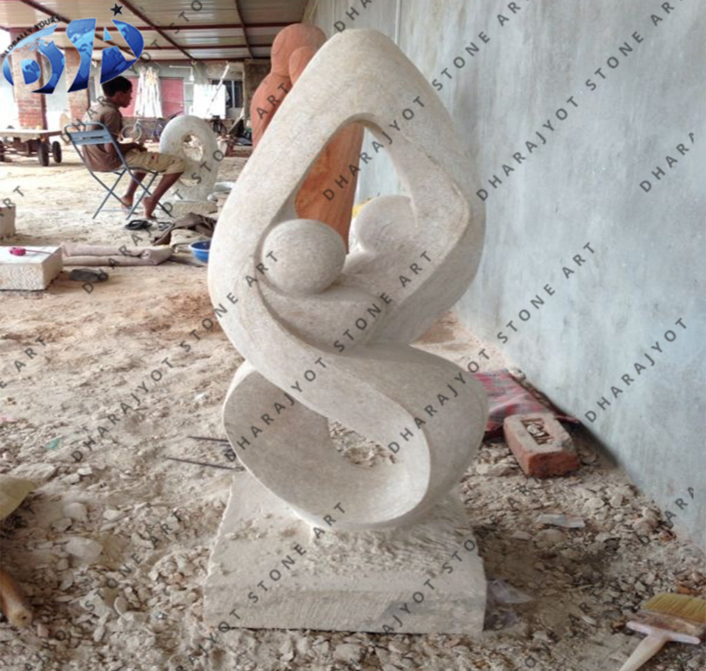 Customized Decoration White Marble Modern Art Work