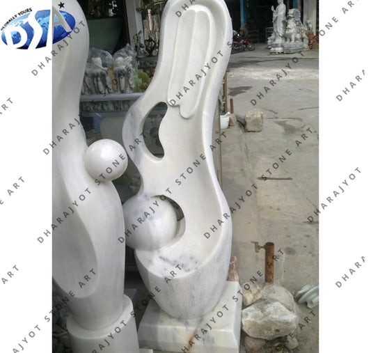 White Stone Modern Art Sculpture