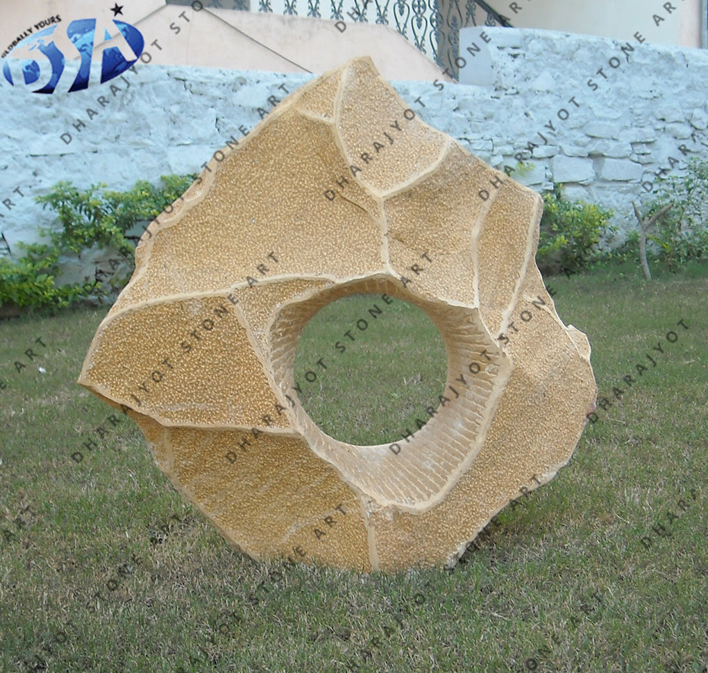 Natural Yellow Sandstone Garden Modern Art