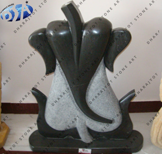 Unique Black Stone Abstract Ganesh Stone Art
