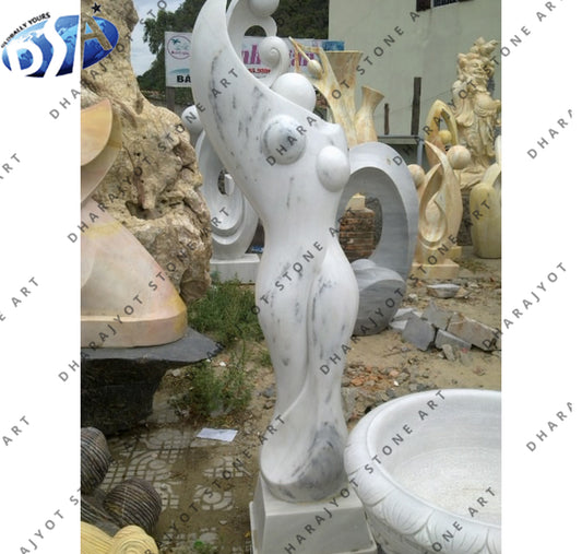 Polished Garden Goods Decorative Marble Stone Modern Art