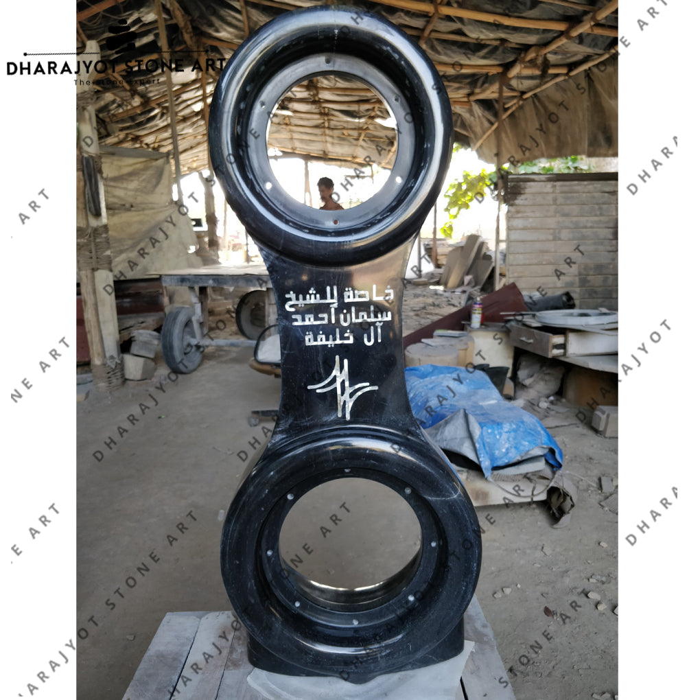 Custom Black Stone Speaker Sculpture Handcrafted Modern Art