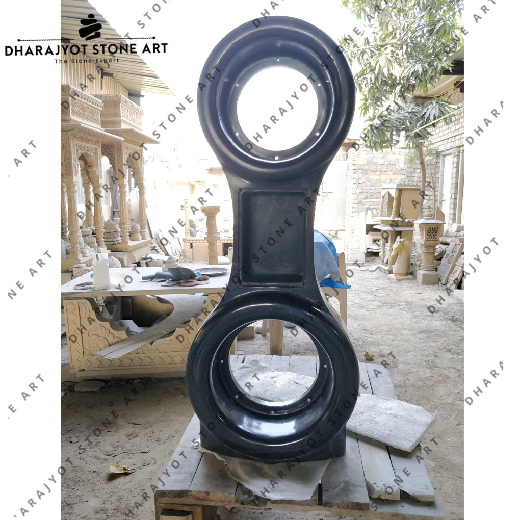 Custom Black Stone Speaker Sculpture Handcrafted Modern Art