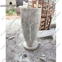 Hand-Carved Marble Face Sculpture Reflecting Minimalist Modern Art