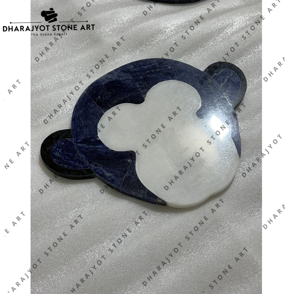 Decorative Blue Monkey Stone Art