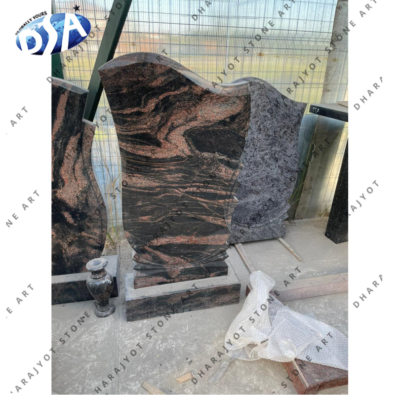 Europe Cheap Indian Aurora Granite Headstone Tombstone Monument