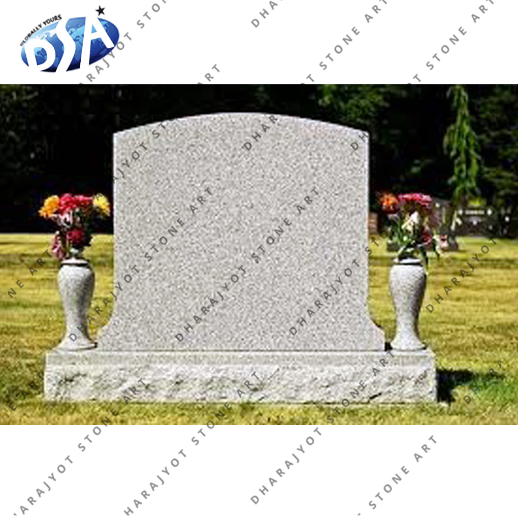 White And Grey Antique Granite Monument