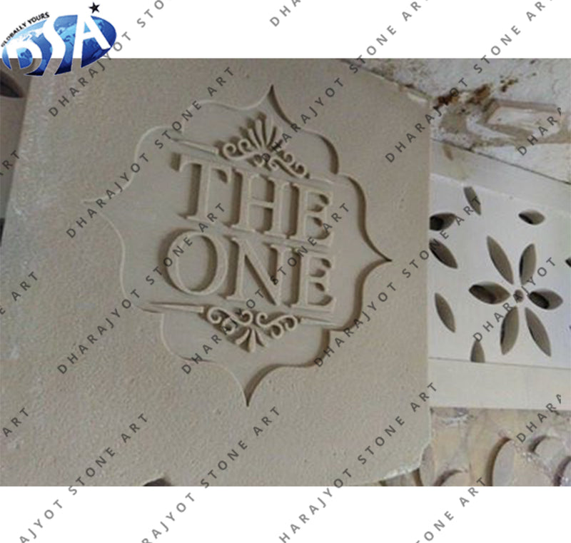Flower Style Natural Sandstone Nameplate