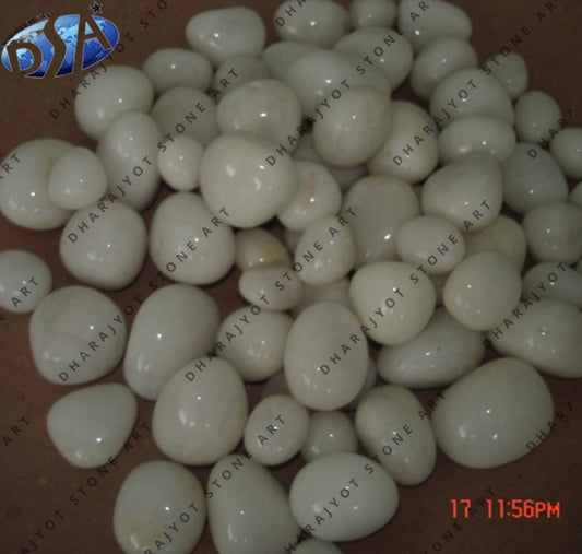 Decorative White Polish Stone Pebble