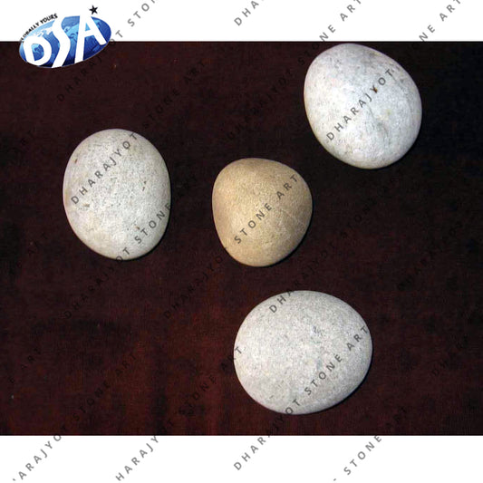 Smooth Big Oval shaped White Pebble
