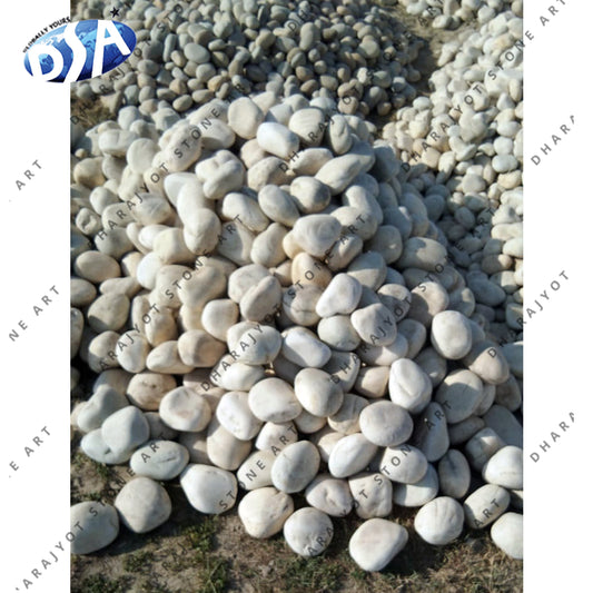 Outdoor Polished White Garden Pebbles