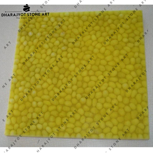 Lemon Colour Natural Stone Pebble Mosaic