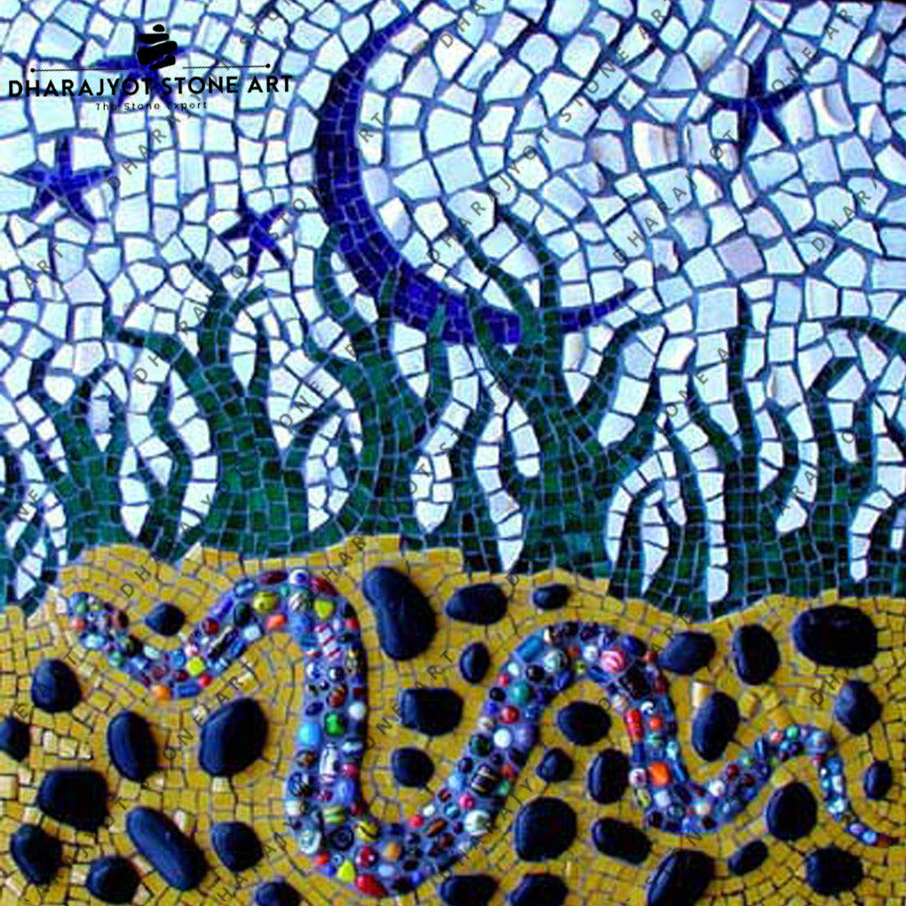 Prosaic Stone Glazed Mix Irregular Stone Pebble Mosaic – Dharajyot Stone Art