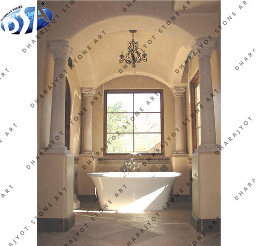 Natural White Marble Modern Pillar