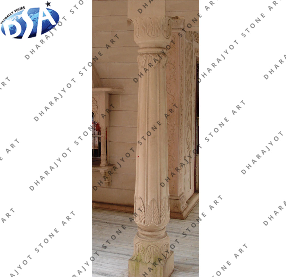 Hand Carved Marble Column Design Pillar