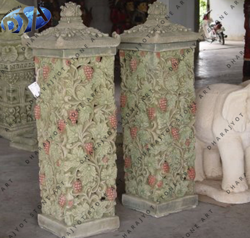 Marble Small Column Sculpture Stone Pillar