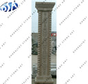 Outdoor Decorative Yellow Marble Column Pillar