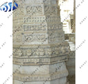 Polished Hand Carving White Marble Mandir Column Pillar