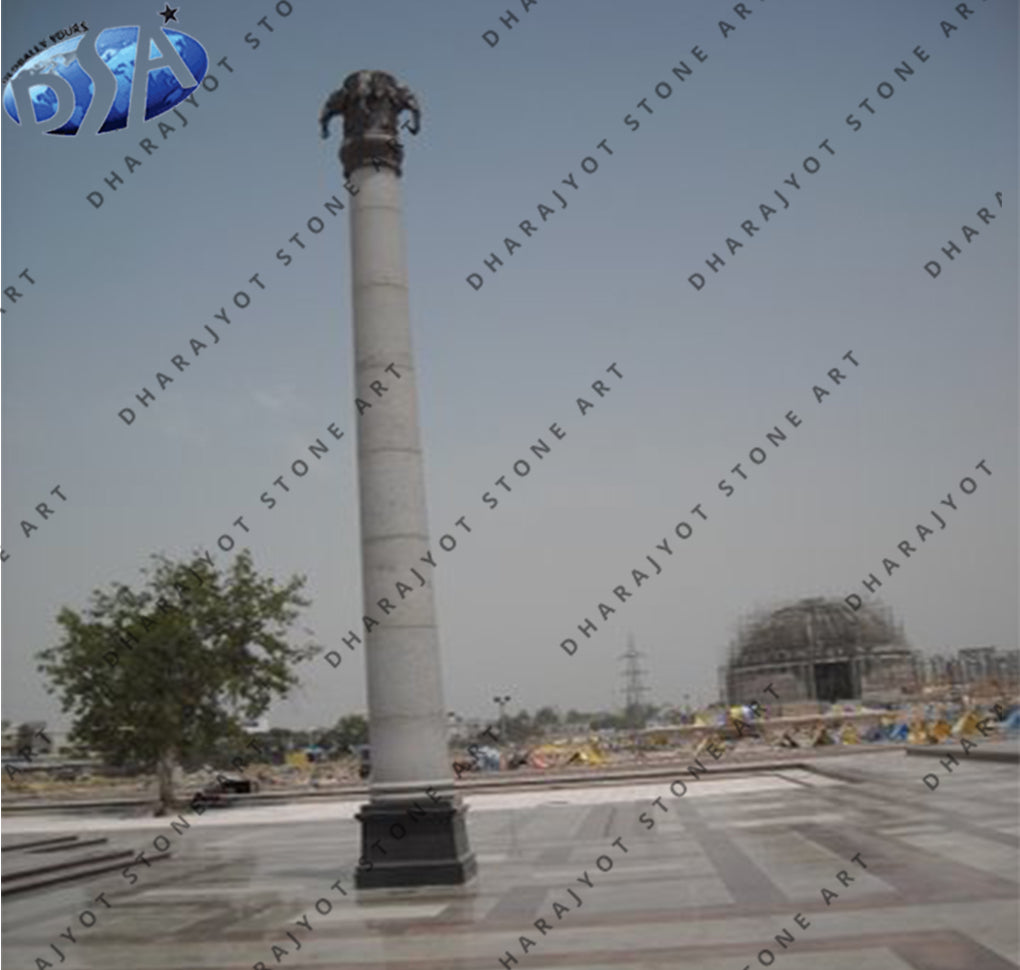 Decorative Building Natural Stone House Greek Column White Marble Pillar