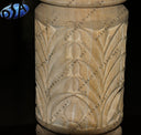 Brown Round Sandstone Hand Carved Pedestal Pillar