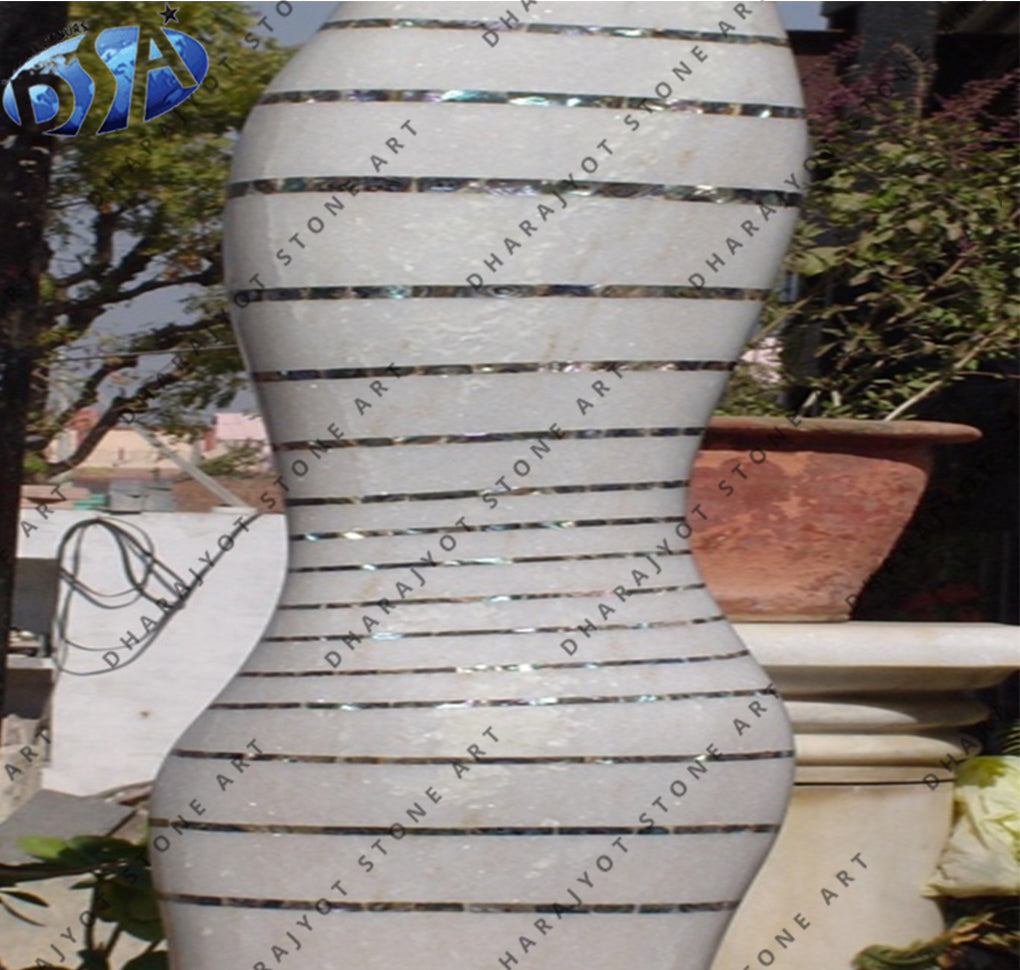 White Marble Handrail Stone Pillar