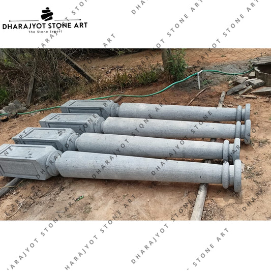 Luxury Home Entrance Custom-Made Carved Stone Pillar