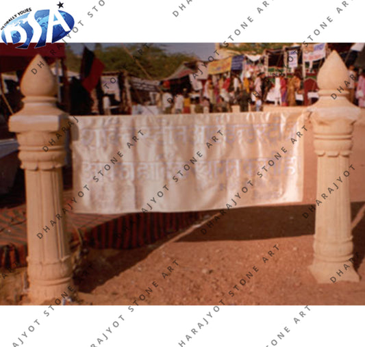 Decoration Building Red Stone Design Pillar