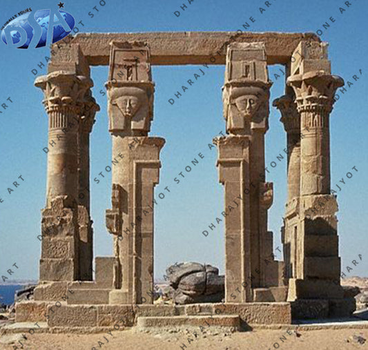 Natural Stone Decorative Round Greek Marble Pillar
