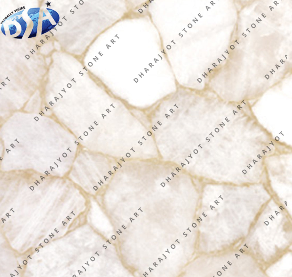 Natural White Quartz Semi Precious Stone Slab