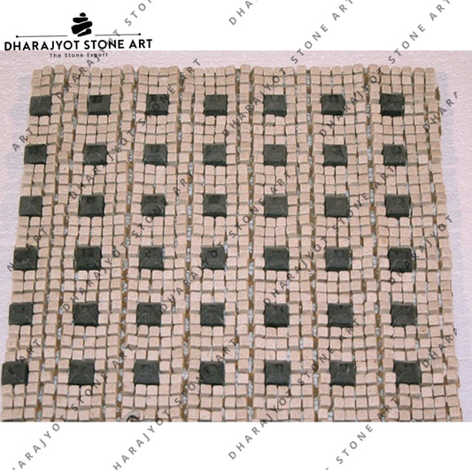 mosaic inset white marble square wall tile regular mosaic