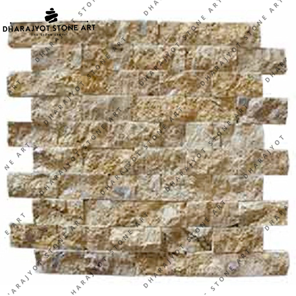 Natural Stone Customizable Rock And Split Mosaic