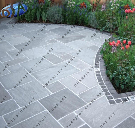 Kandla Grey Indian Sandstone Paving Tile Slab