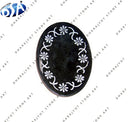 Black Stone Flower Leaves Carved Leaf Soap Dish
