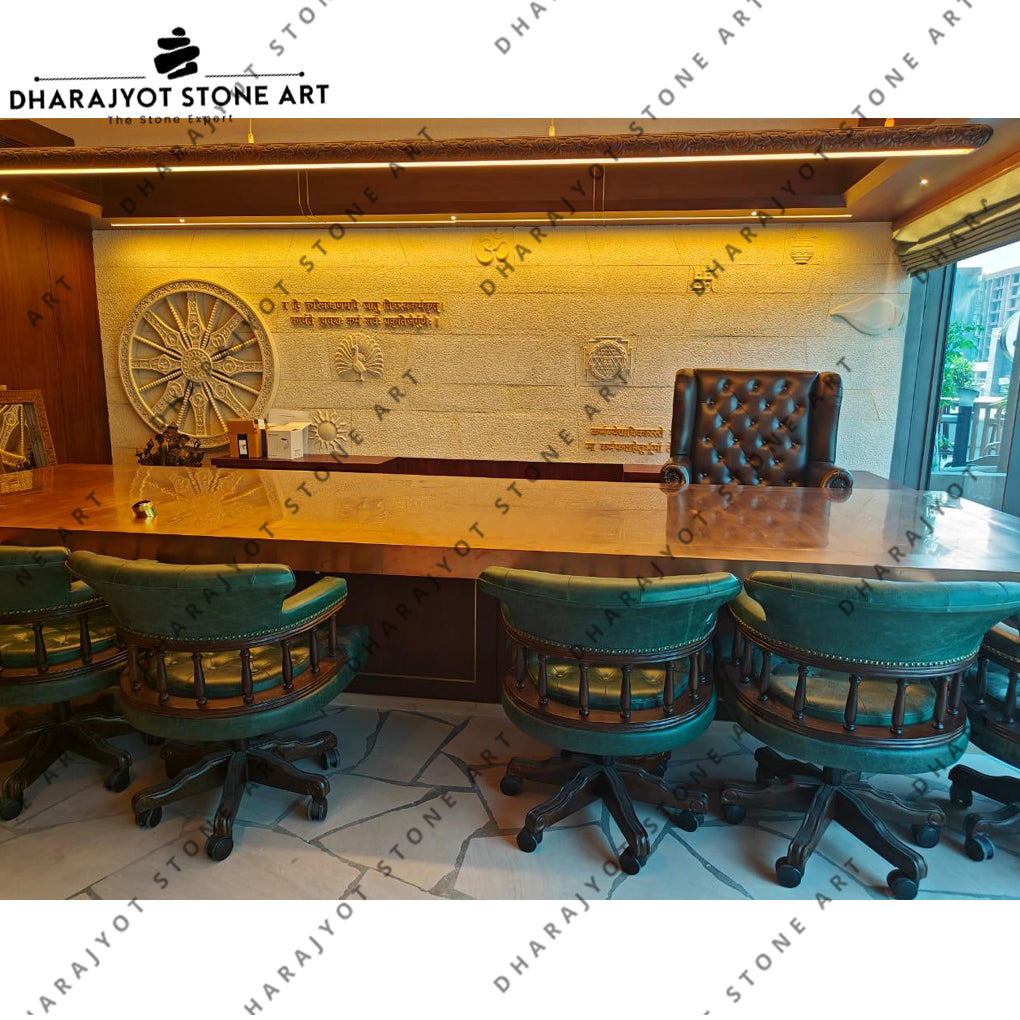 Modern Large Rectangle Conference Room Brass Table