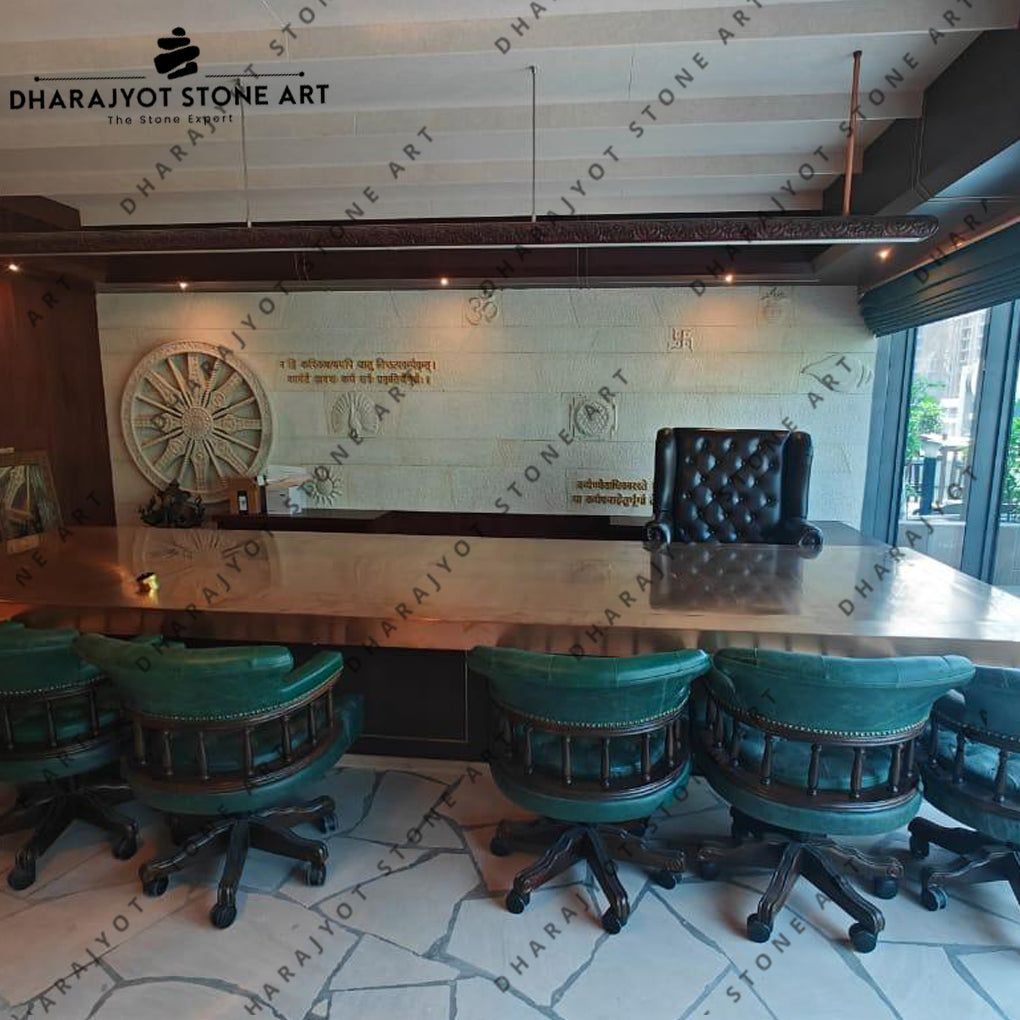 Modern Large Rectangle Conference Room Brass Table