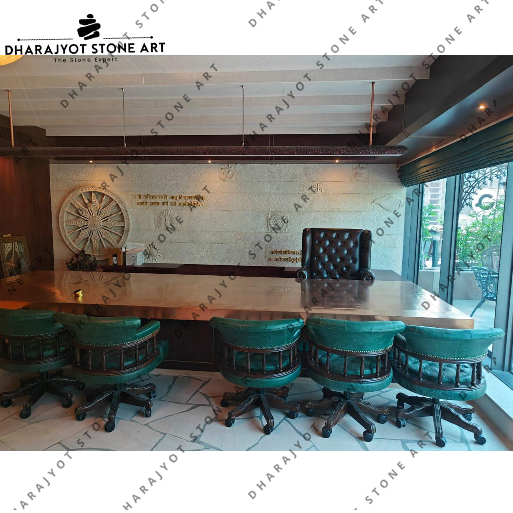 Modern Large Rectangle Conference Room Brass Table