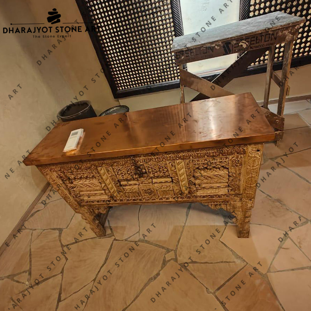 Luxury Italian Style Modern Brass Office Table