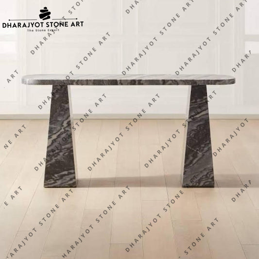 Luxury Interior Black Stone Entryway Table