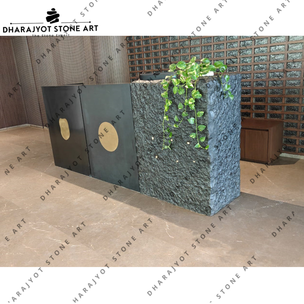 Modern Handcrafted Stone Reception Counter
