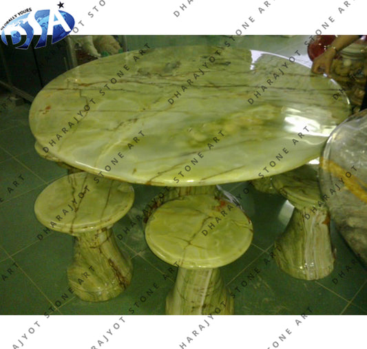 Polished Green Marble Table