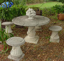 Carving Natural Stibe Garden Table Top