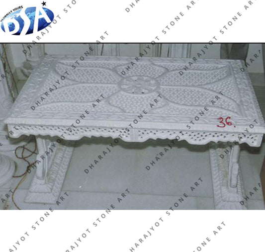 White marble Hand carving Table