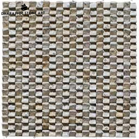 Natural Marble Black Stone Tapered Mosaic