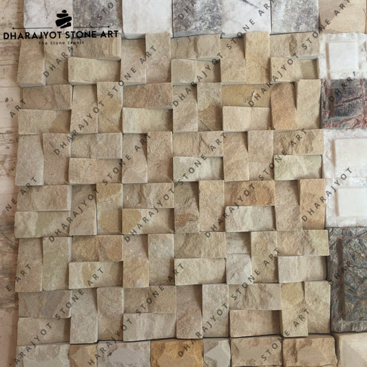 Stone Wall Elevation Tapered Mosaic