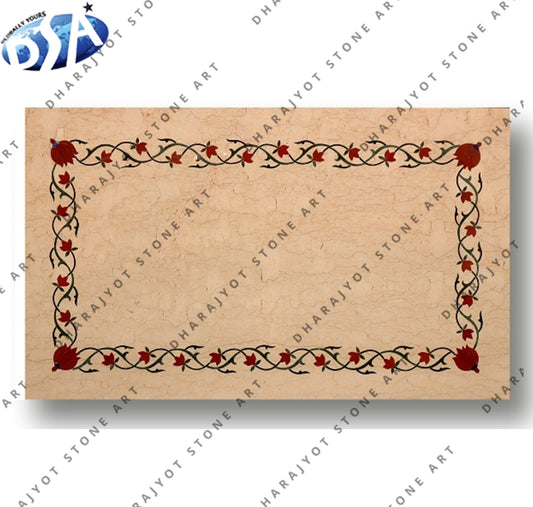 Vintage Style Marble Inlay Table Top