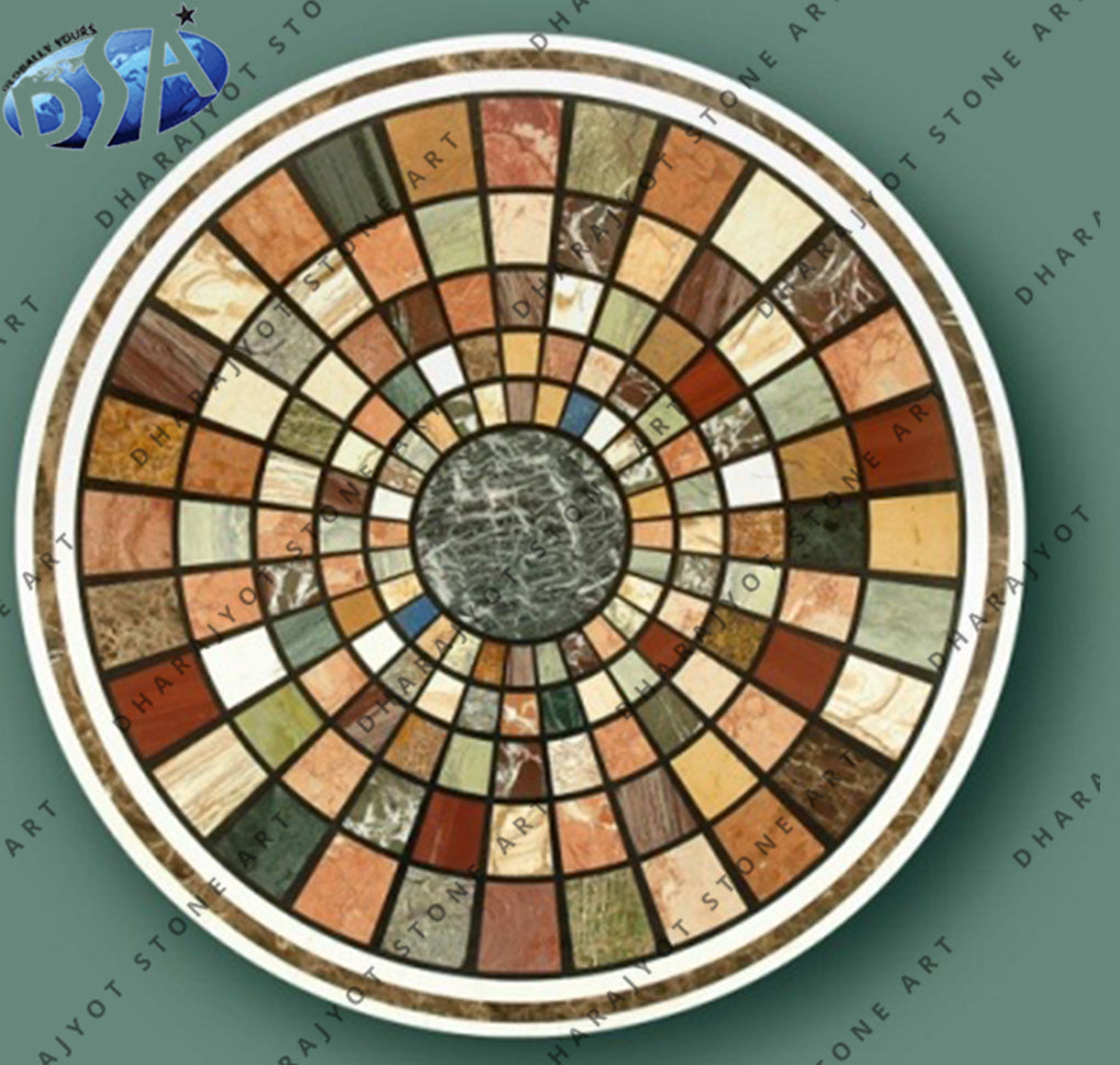 Modern Design Natural Marble Inlay Table Top
