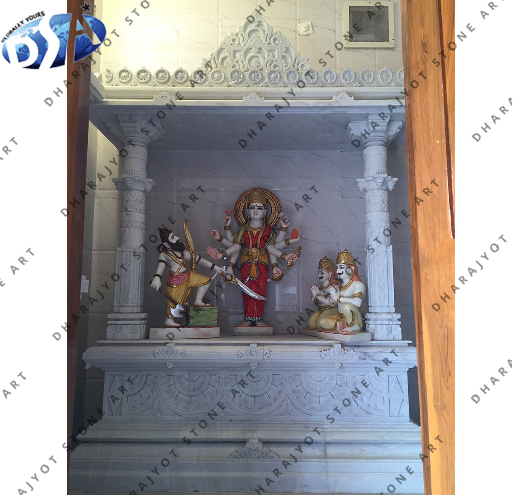 Indoor White Marble Mata Ji Mandir