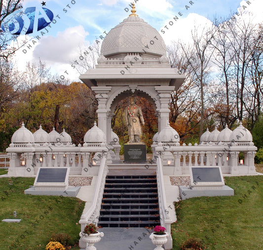 White Marble Hand Carving Big Hindu Mandir