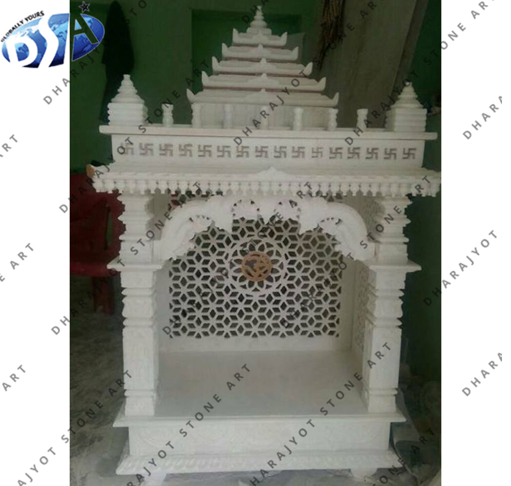 White Marble Carved Decorative Temple